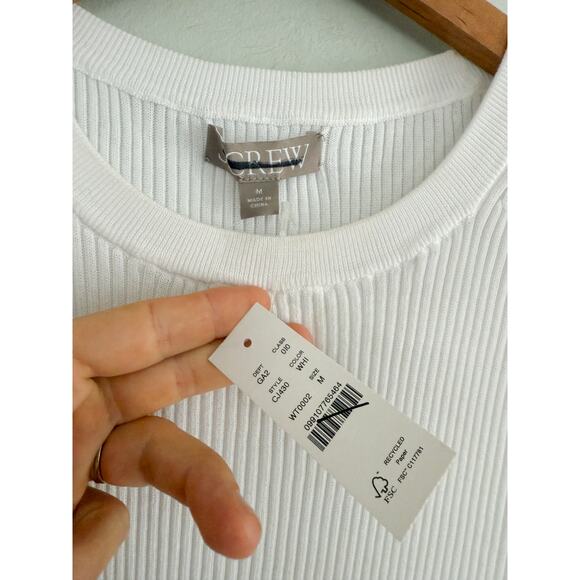 J.Crew | NWT Ruffle-trim shell tank top premium ultra-fine cotton White | Sz M - Picture 4 of 8